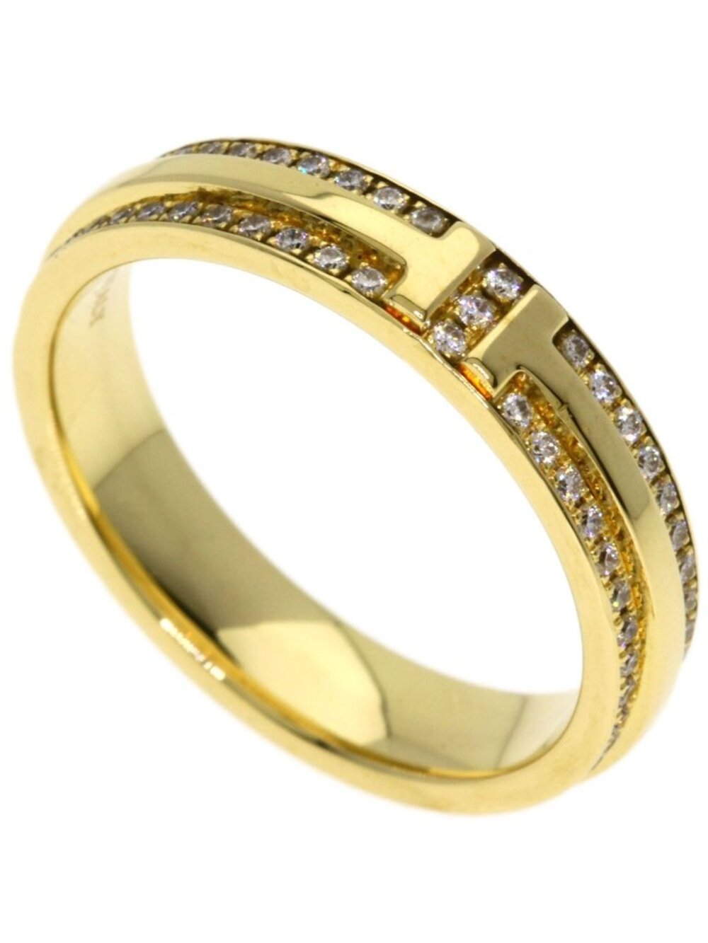 Tiffany & Co T Two Diamond Ring 18k Yellow Gold